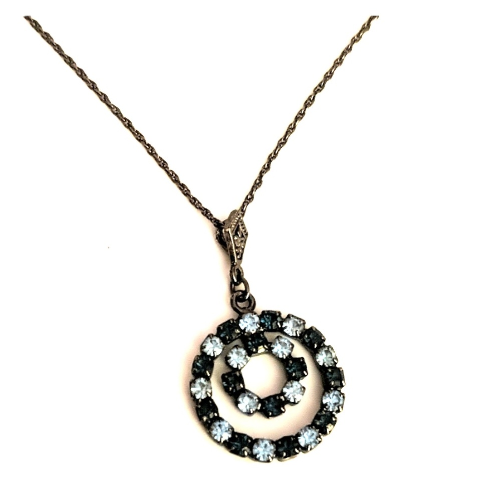 Necklace w/ blue and clear Rhinestones
